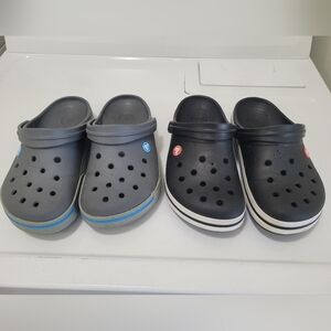 2 Pairs - Crocs Classic Unisex Adult Men/Women Gray and Black